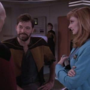Still of Jonathan Frakes Gates McFadden and Patrick Stewart in Star Trek The Next Generation 1987
