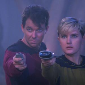 Still of Denise Crosby and Jonathan Frakes in Star Trek The Next Generation 1987