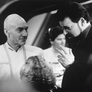 Still of Jonathan Frakes and Patrick Stewart in Star Trek Insurrection 1998
