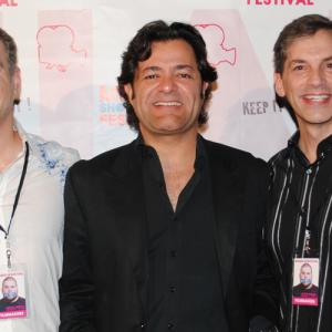Chris Olsen at the Miami premiere of FANCY with festival founder William Vela and fellow filmmakers at the 2010 Miami Short Film Festival