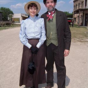 Richard as Caleb with Sean Young as Kate on the set of The Man Who Came Back