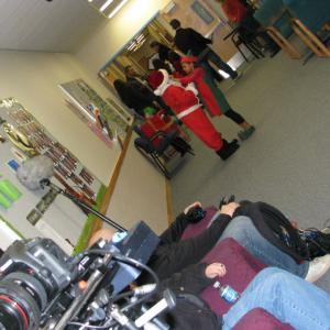 On set of the movie Saint StreetThats me in the Santa costume