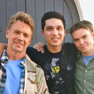 Chris Labadie on set with John Schneider and Peter Wrobell for 