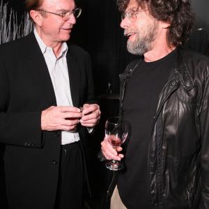 Actor Sam Neill L and Steve Schwartz attend The Road Dinner Hosted By The Creative Coalition held at the Spice Room during the 2009 Toronto International Film Festival on September 13 2009 in Toronto Canada