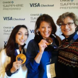 With Champs Meryl Davis and Charlie White at Sundance Film Featival 2015