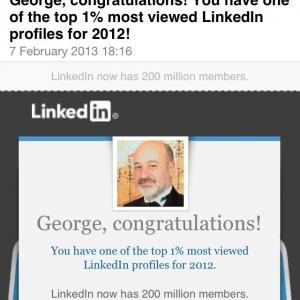 George Chiesa one of the top 1 most viewed LinkedIn profiles for 2012