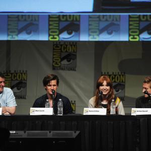 Steven Moffat Matt Smith Karen Gillan and Arthur Darvill at event of Doctor Who 2005