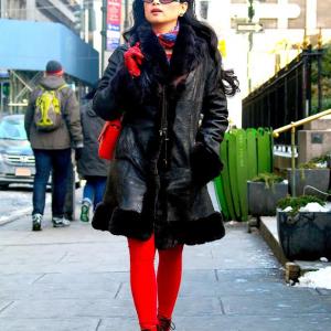 Ha Phuong out and about in New York City enjoying life and a ice
