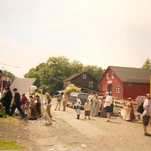 Cast and Crew on location at Eckley Miner's Village in Pennsylvania, while shooting the United Studio's film, Stories from the Mines.