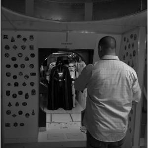 Director Jeffrey Parker blocking a scene with Darth Vader