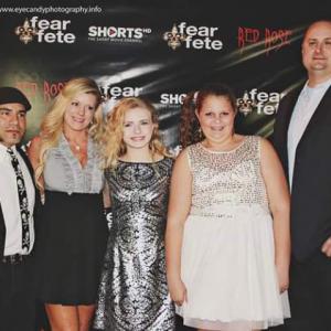 Director Jeffrey Parker with cast and crew for our world premiere red carpet event in Ocean Springs,MS at Fear Fete Film Festival 2013.