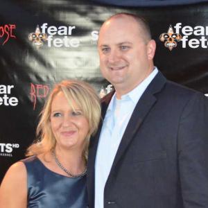 Jeffrey and his wife Amy at the Red Rose world premiere at the Fear Fete Film Festival in Ocean Springs Mississippi
