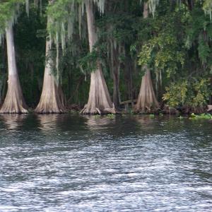 Drifting along the St. Johns River in FL on my brother Captain Ron's Native II.