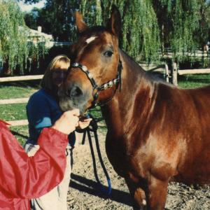 My wonderful Mom, my beloved Valory, (AQH) my friend for 23 years, and I. Valory traced back in her pedigree to the legendary Man o'War.