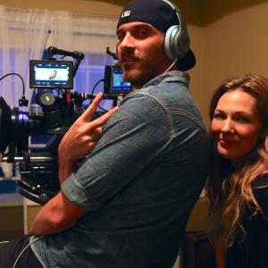 director Jason DeVan and producer Heather DeVan on set of Tell Me Your Name