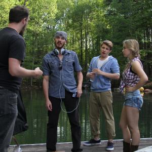 Director Jason DeVan on location of Tell Me Your Name with actors Sydney Sweeney and Austin Filson