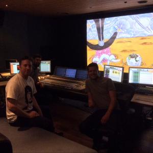 Bedward Story Sound mix at Boom studio Soho, with Forbes Noonan, Costas Fotopoulos.