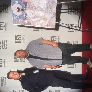 Director Lee Guilliland on the red carpet with Alex Fraser Executive Producer of Bedward Story at the International Family Film Festival in Hollywood