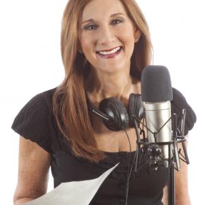 Jill Melody while recording a voice over commercial.