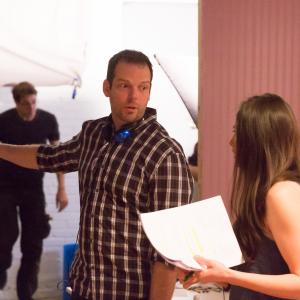 Adam O'Brien and Janice Kingsley on set of 
