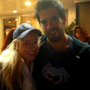 Andrea Calabrese with Eli Roth New Beverly Cinema 37th Birthday 2011