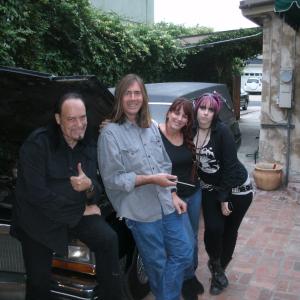 With the cast of the SyFy TV show Monster Man Left to right Cleve Monster Man Hall myself Sonia MaddoxHall and Constance Hall I was installing a new fuel pump on Cleves 1980 Cadillac hearse that he drove on the show