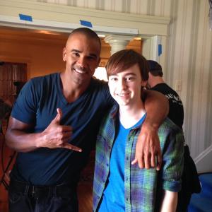 Chad Roberts with Shemar Moore on the set of Criminal Minds