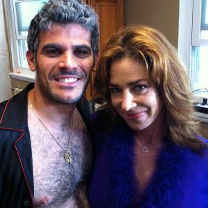 Dave Honigman and Claudia Wells behind the scenes of 