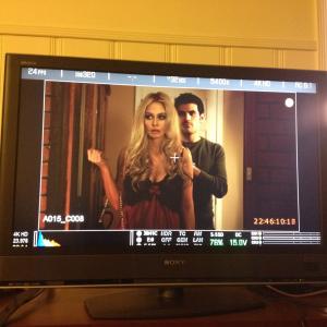Hanna Griffiths and Dave Honigman in preproduction of Zero Impact Home Energy Vampire directed by Noel Arthur