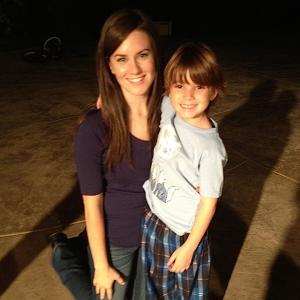 Aiden with Katie Featherstone Katie on the set of Paranormal Activity 4