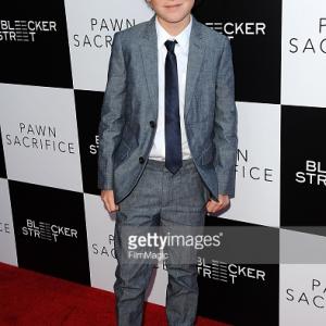 Aiden on the red carpet at the premiere of Pawn Sacrifice in Los Angeles