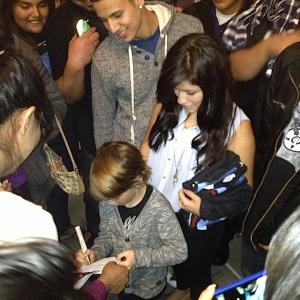 Aiden signing autographs at the LA premiere of Paranormal Activity 4