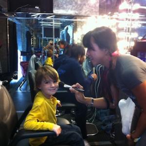 Aiden on the set of his Great Call National Commercial.