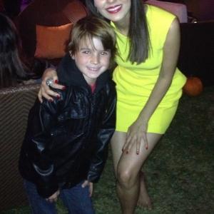 Aiden with Victoria Justice at the Fun Size premiere.