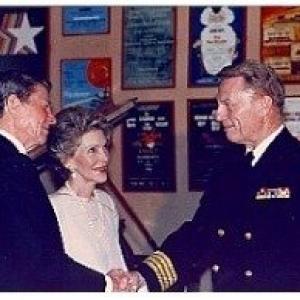 Bob Legionaire with President and Mrs Reagan Caine Mutiny CourtMartial Opening Night  Kennedy Center