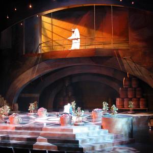 Fiery wet blends and umber washes blanket the walls in this production of Romeo and Juilet. That was fun ! The Shakespeare Theatre Company, 2008 Charge Scenic Artist: Sally Glass Set Design: Scott Bradley