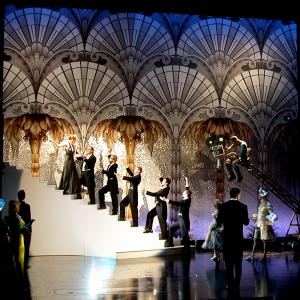 A glittered Art Deco fan drop shines in The Shakespeare Theatre Company's production of 