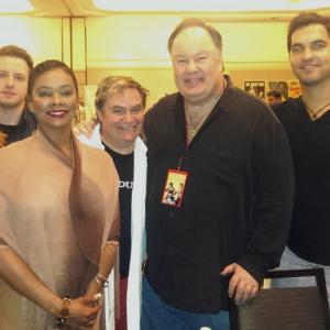Mikel Beaukel with SAVED BY THE BELL ORIGINAL PRINCIPAL BELDING Dennis Haskins and Graduate Lisa Turtle Lark Voorhies with Pierre Patrick Stephanie Pham and Valery Goldes