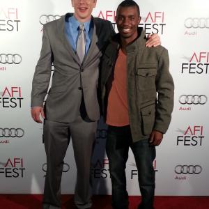 Byron James and Richie Stephens at AFIs red carpet premiere of Mandela Long Walk to Freedom