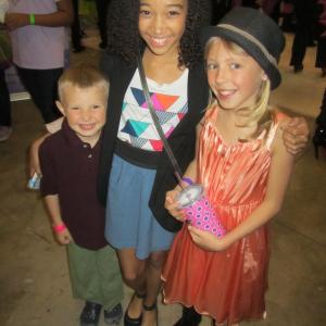 Hazel and Angus Sepenuk with Amandla Stenberg THE HUNGER GAMES at the Nickelodeon Kids Choice Awards Celebrity Gifting Suite