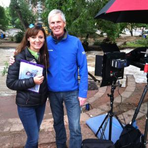 Allison Dalvit with Reporter Jim Hooley covering the Boulder Colorado floods for Al Jazeera America news