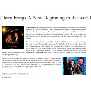 Sahara A New Beginning CD Review by Jason Hohl of 67 Celtic Music Promotions USA