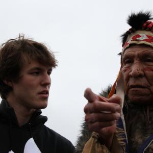 Travis Geiger and Saginaw Grant on the set of 'Takers'