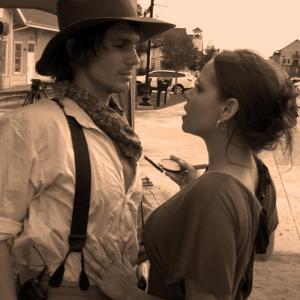 As Jill on the set of Tame the Frontier