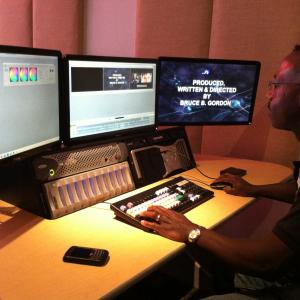 Director Bruce B Gordon editing for DVD and BluRay masters with the Avid Nitrus Suite