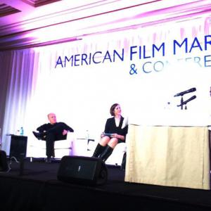 Producer Tobin Armbrust (Exclusive Media Group), producer Cassian Elwes (Evolution Independent), screenwriting consultant Stephanie Palmer & Bruce B. Gordon (Bruce Gordon Media) at the 2014 AFM Pitch Conference (Santa Monica, CA).
