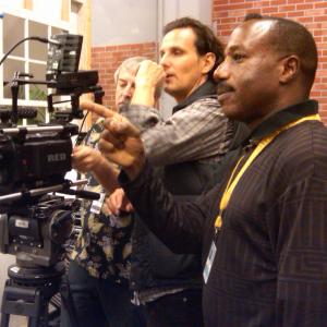 Director Bruce B. Gordon with cinematographer Sasha Rendulic.