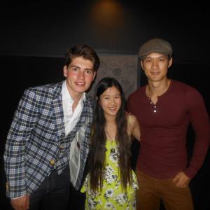 Actor Gregg Sulkin actress Tina Q Nguyen and actor Harry Shum Jr at the White Frog Theatrical Premiere