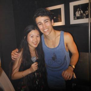 Actress Tina Q Nguyen interviews actorsinger Max Schneider at his Nothing Without Love Summer Tour Kickoff at the Roxy on Sunset on June 1 2013