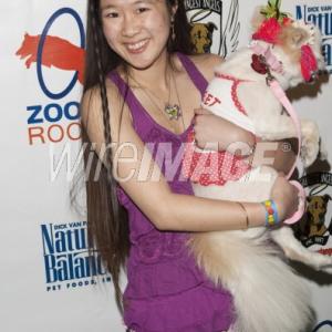 Actress Tina Q. Nguyen and her dog Angel (pomeranian) attends the 